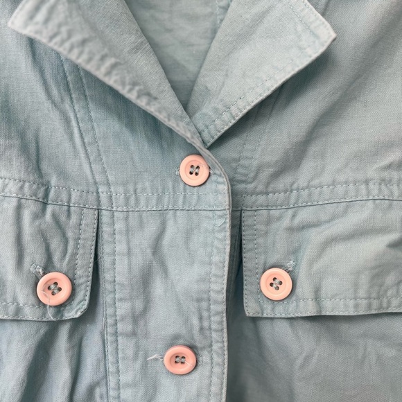 Vintage Cotton 90s Utility Bomber Jacket M Aqua - Picture 5 of 15